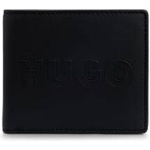 Portefeuille à deux volets en cuir avec logo en relief et poche pour la monnaie - HUGO - Modalova