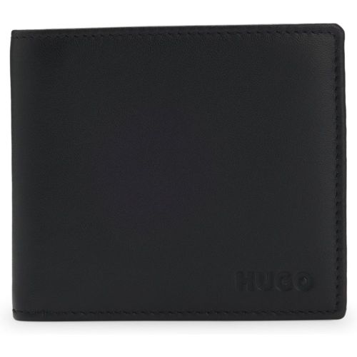 Portefeuille à deux volets en cuir à micro grain - HUGO - Modalova