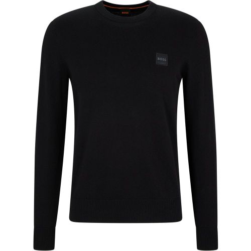 Pull à col rond en coton et cachemire à logo - Boss - Modalova