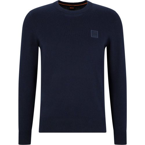 Pull à col rond en coton et cachemire à logo - Boss - Modalova