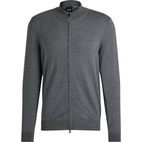 Cardigan Regular en laine vierge avec logo brodé - Boss - Modalova