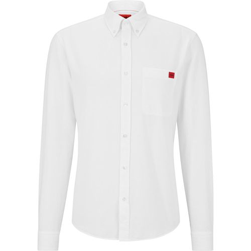 Chemise slim fit en coton Oxford lavé - HUGO - Modalova