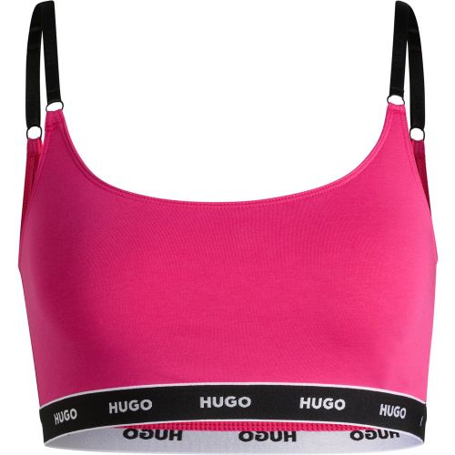 Lot de deux brassières en coton stretch avec bandeaux logotés - HUGO - Modalova