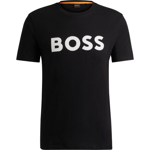 T-shirt en jersey de coton avec logo imprimé en gomme - Boss - Modalova