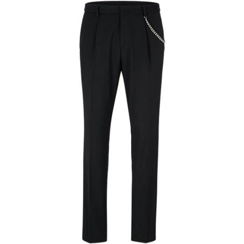 Pantalon Extra Slim Fit en laine mélangée avec chaîne - HUGO - Modalova