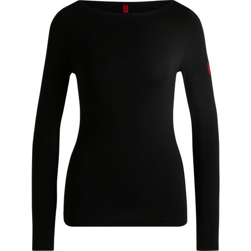 Top Slim Fit thermique avec étiquette logo rouge - HUGO - Modalova