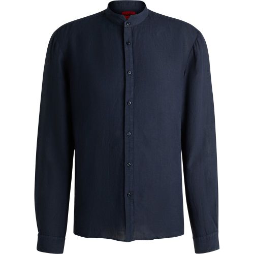 Chemise Slim en lin à col mao - HUGO - Modalova