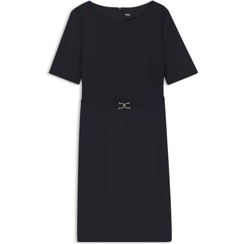 Robe en laine vierge avec ceinture à garnitures en métal - Boss - Modalova