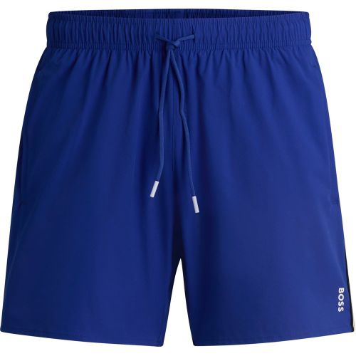 Short de bain avec rayures emblématiques et logo - Boss - Modalova