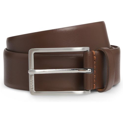Ceinture en cuir italien avec boucle à logo gravé - Boss - Modalova