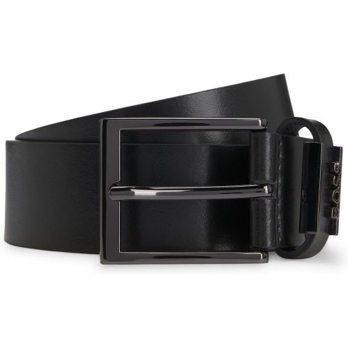 Ceinture en cuir italien avec passant logoté - Boss - Modalova