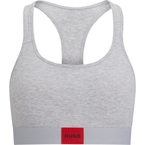 Brassière en coton stretch avec étiquette logotée - HUGO - Modalova