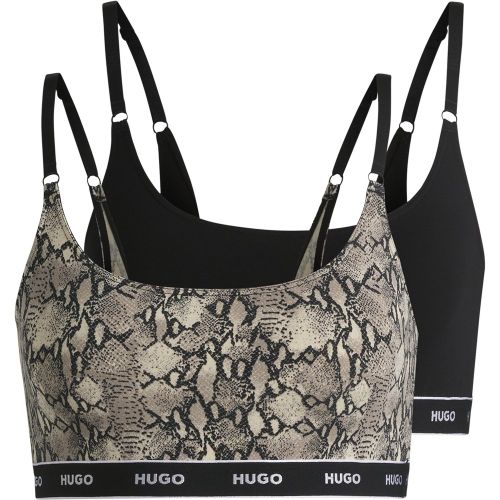 Lot de deux brassières en coton stretch avec sous-bande logotée - HUGO - Modalova