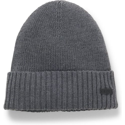 Bonnet en laine vierge avec plaque logotée - Boss - Modalova