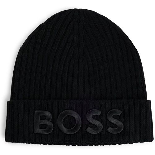 Bonnet en laine vierge avec logo brodé - Boss - Modalova