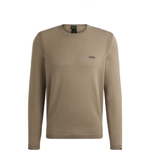 Pull Regular en coton mélangé avec logo imprimé - Boss - Modalova