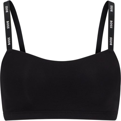 Brassière en jersey stretch avec bretelles logotées - Boss - Modalova