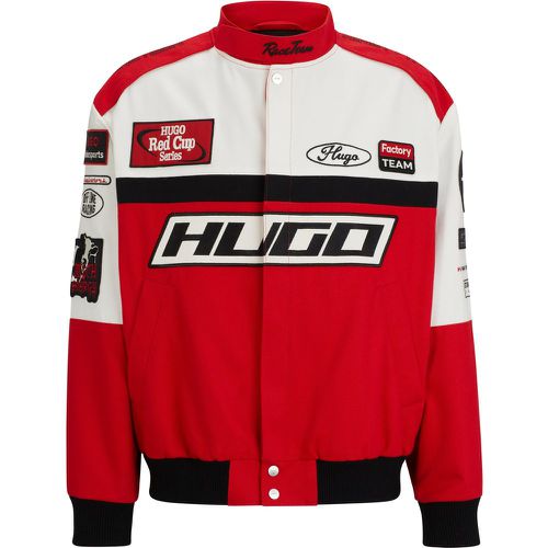 Veste Regular Fit color block avec badges inspirés de la course automobile - HUGO - Modalova