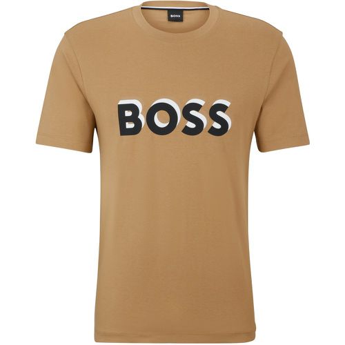 T-shirt en jersey de coton avec logo aux couleurs emblématiques de la marque - Boss - Modalova