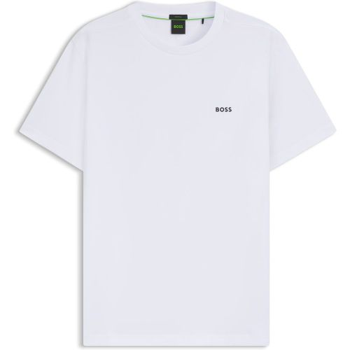 T-shirt Regular en coton stretch avec logo contrastant - Boss - Modalova