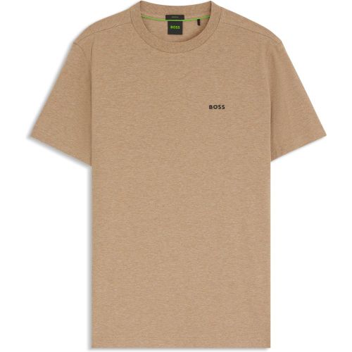 T-shirt Regular en coton stretch avec logo contrastant - Boss - Modalova