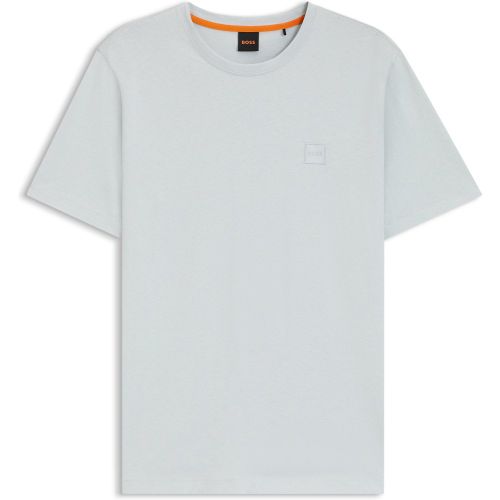 T-shirt en jersey de coton avec patch logo - Boss - Modalova