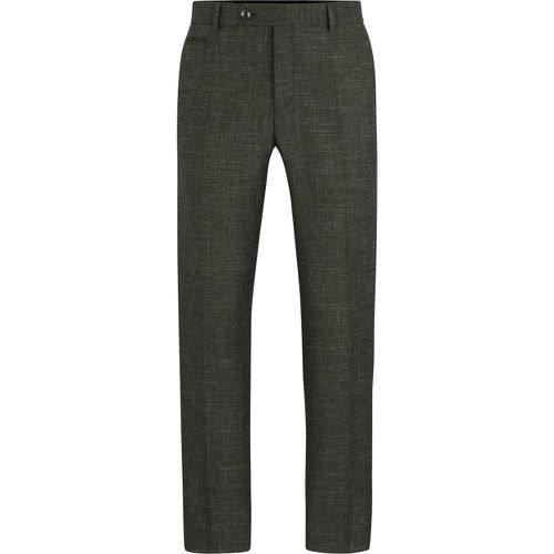 Pantalon Slim Fit en laine mélangée à motif - Boss - Modalova