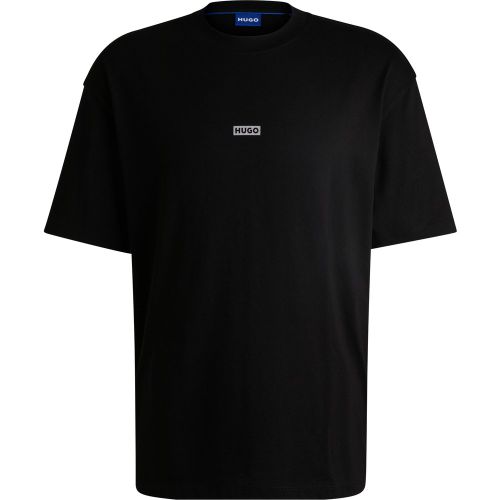 T-shirt Loose en coton avec logo artistique au dos - HUGO - Modalova