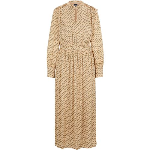 Robe en soie mélangée à imprimé monogramme - Boss - Modalova