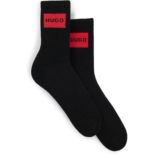 Lot de deux paires de chaussettes courtes à logos rouges - HUGO - Modalova
