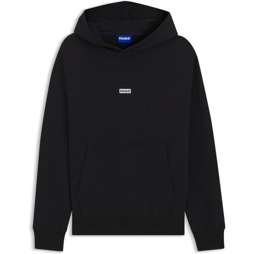Sweat à capuche Loose en molleton de coton avec détails logotés - HUGO - Modalova