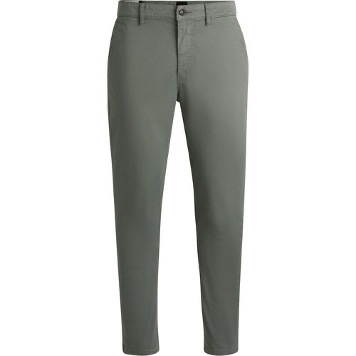 Chino Tapered en satin de coton stretch - Boss - Modalova