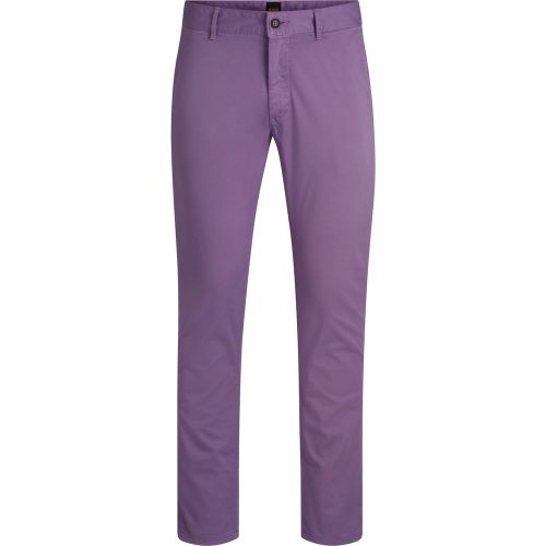 Chino Slim en satin de coton stretch - Boss - Modalova