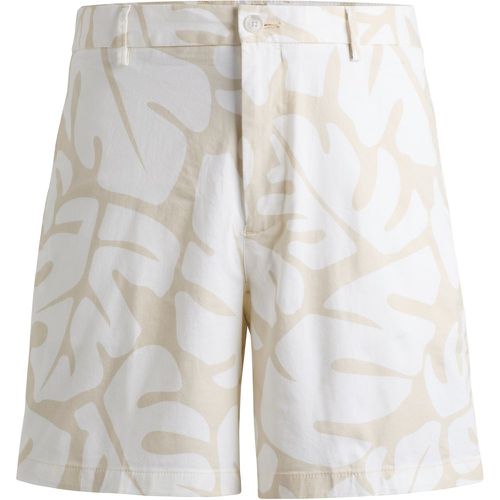 Short Regular Fit en twill de coton stretch imprimé - Boss - Modalova