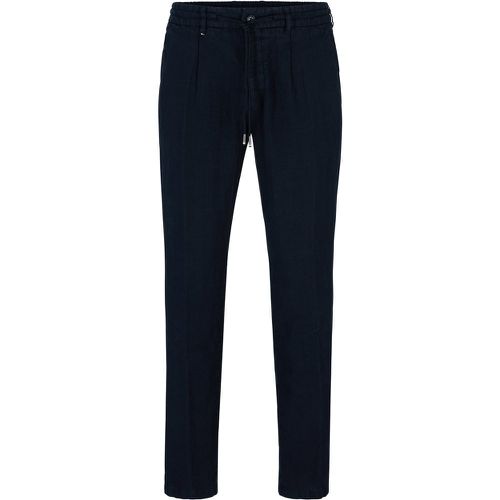 Pantalon Slim Fit en lin avec lien à la taille - Boss - Modalova