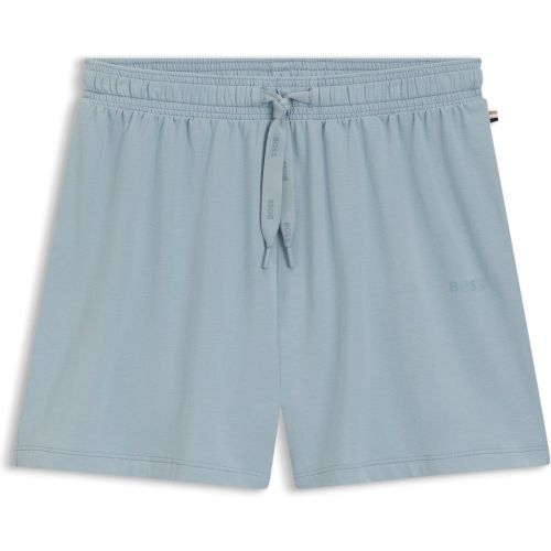 Short de pyjama en coton stretch avec cordon de serrage et logo imprimé - Boss - Modalova