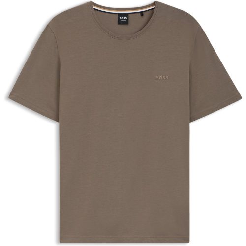 T-shirt en coton stretch à logo brodé - Boss - Modalova