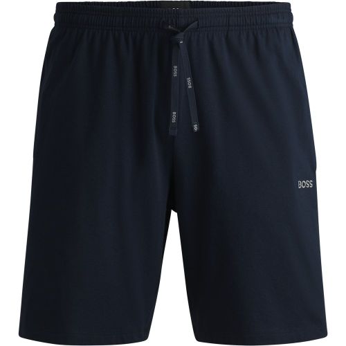 Short en jersey de coton stretch avec logo brodé - Boss - Modalova