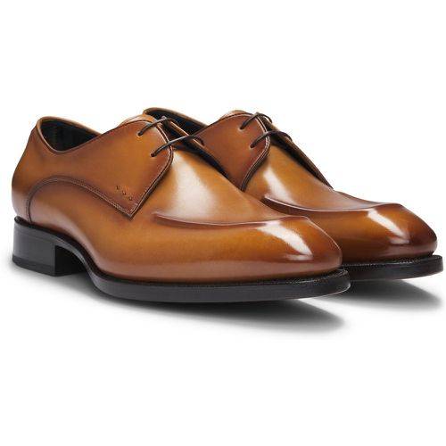 Chaussures derby en cuir avec plateau et détail au talon - Boss - Modalova