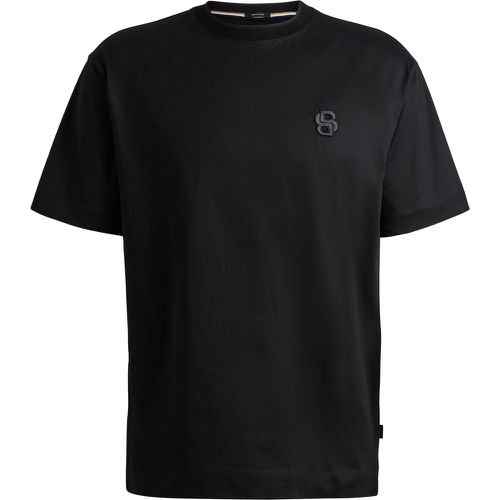 T-shirt Oversized Fit en coton mercerisé à double monogramme - Boss - Modalova