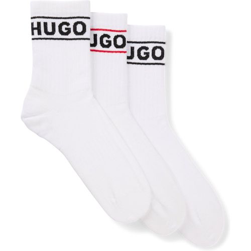 Lot de trois paires de chaussettes courtes à logo - HUGO - Modalova