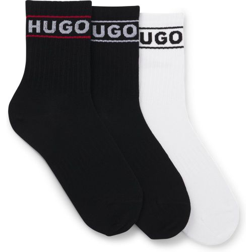 Lot de trois paires de chaussettes courtes à logo - HUGO - Modalova