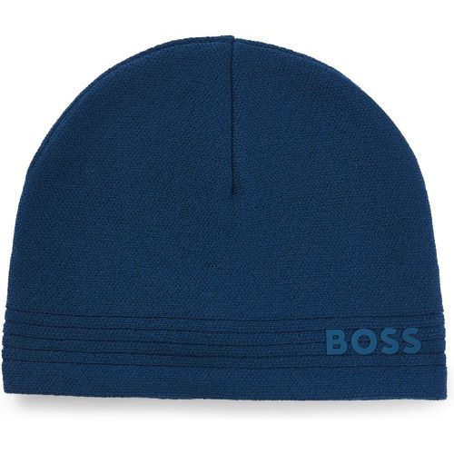 Bonnet en jacquard de laine mélangée avec logo - Boss - Modalova