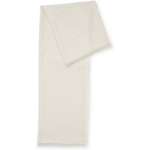 Foulard en modal et laine avec monogramme jacquard - Boss - Modalova