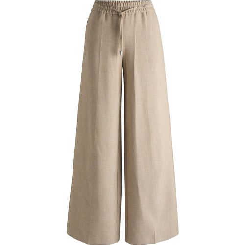 Pantalon Oversize en twill chiné avec taille à cordon de serrage - Boss - Modalova