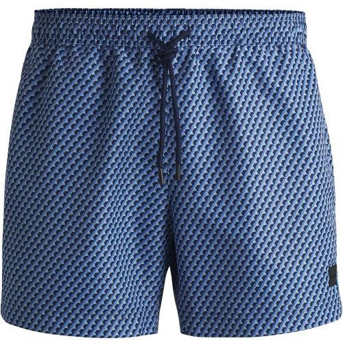 Short de bain imprimé avec badge logoté - Boss - Modalova