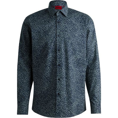 Chemise coupe moderne en popeline de coton imprimée - HUGO - Modalova