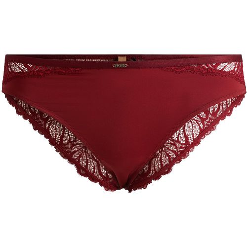 Slip en dentelle stretch avec logo doré - Boss - Modalova