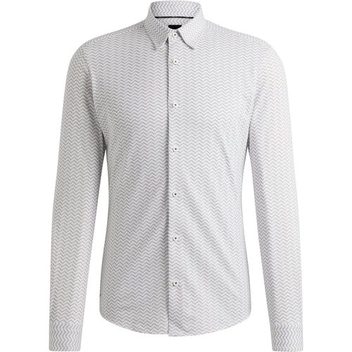 Chemise Slim en tissu stretch performant à motif - Boss - Modalova