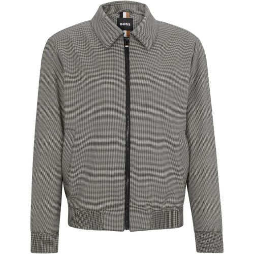 Veste Slim en laine mélangée à motif pied-de-poule - Boss - Modalova